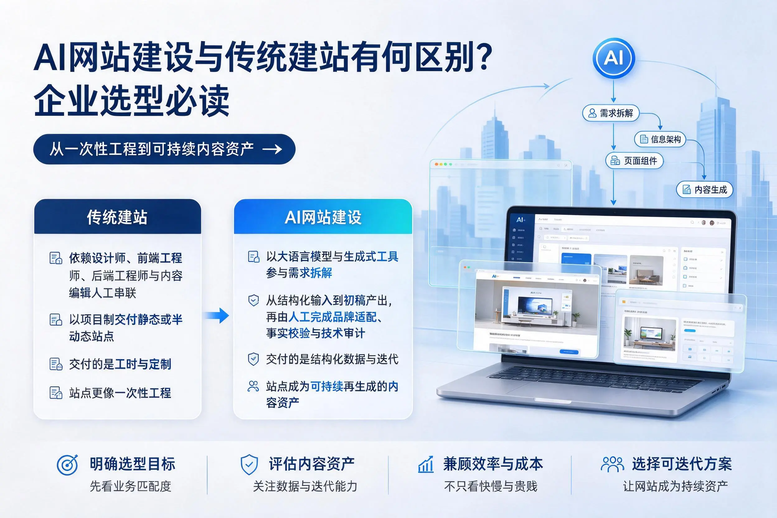 AI网站建设与传统建站有何区别？贵州企业选型必读