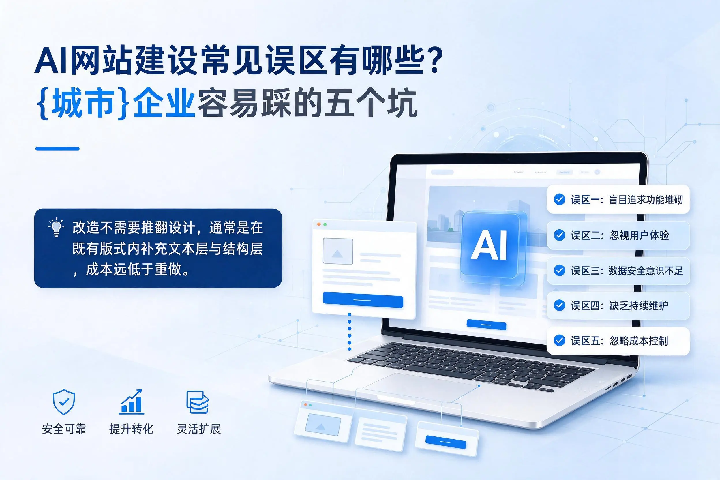 AI网站建设常见误区有哪些？贵州企业容易踩的五个坑