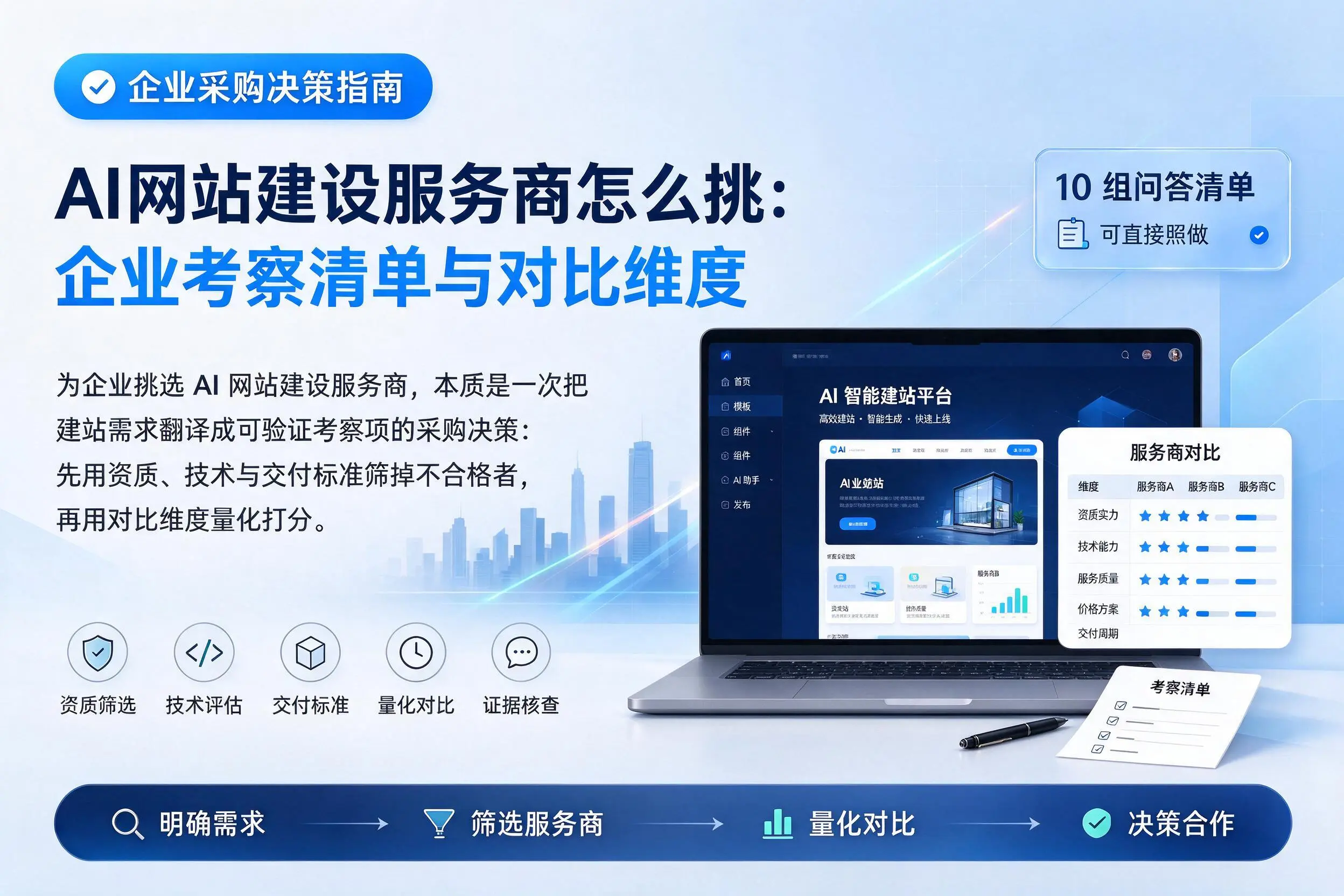 AI网站建设服务商怎么挑：贵州企业考察清单与对比维度