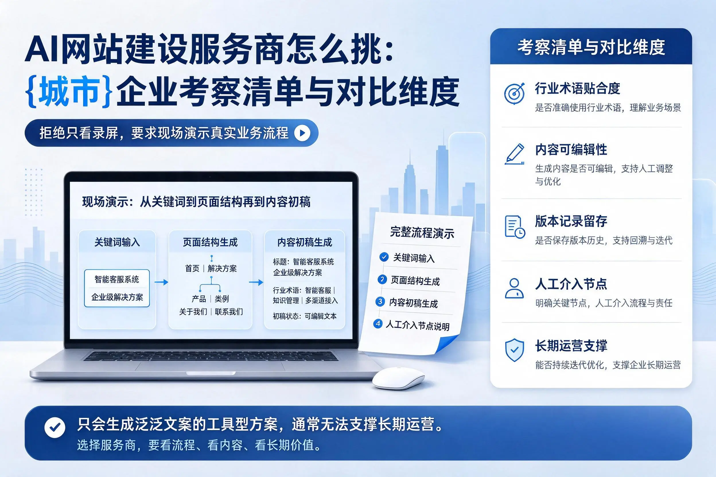 AI网站建设服务商怎么挑：贵州企业考察清单与对比维度