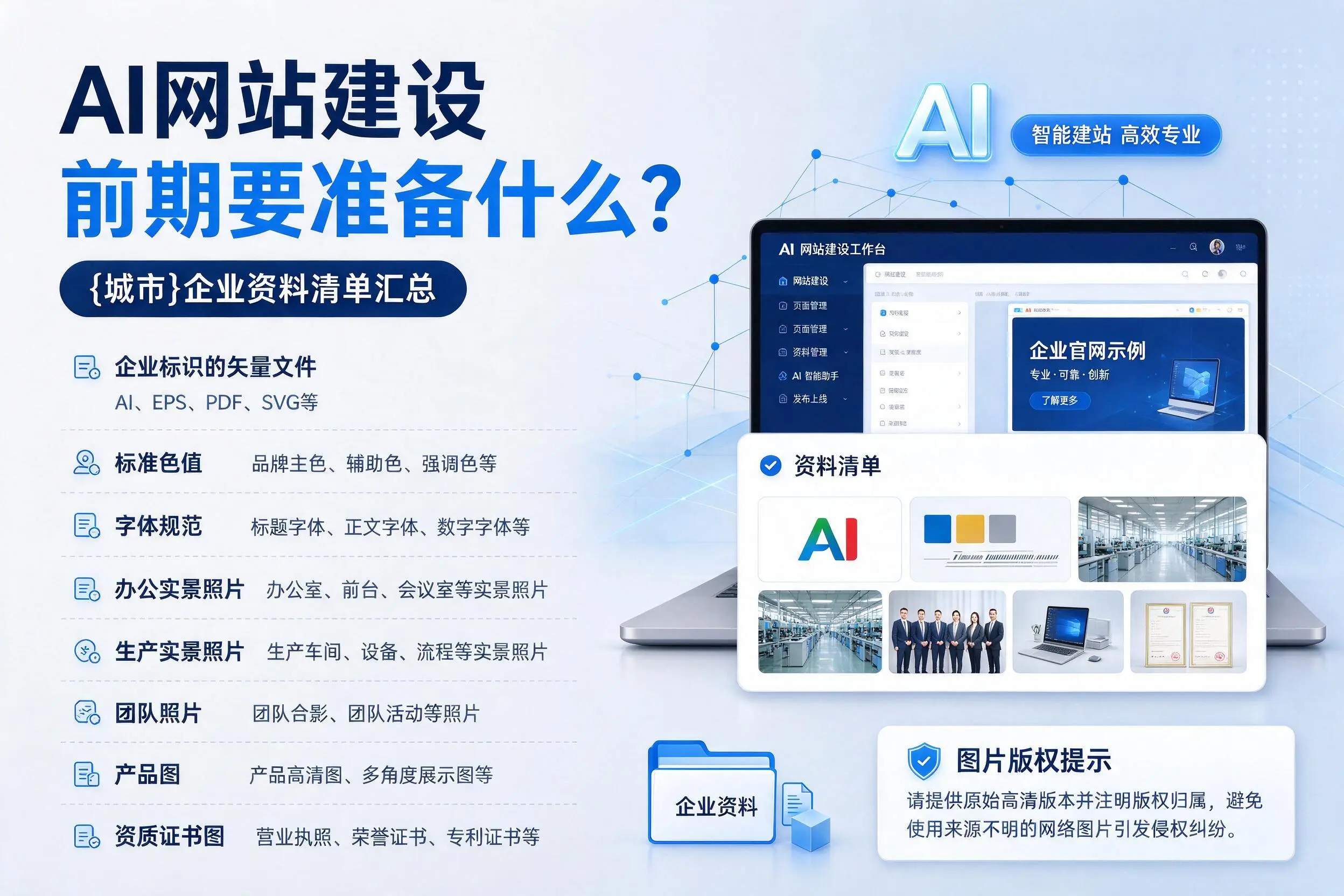 AI网站建设前期要准备什么？贵州企业资料清单汇总